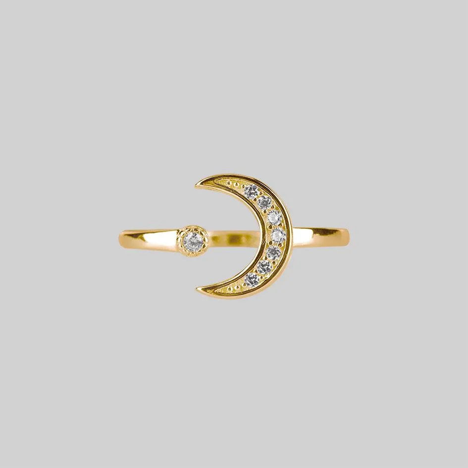 INDU. Moon & Star Gold Ring