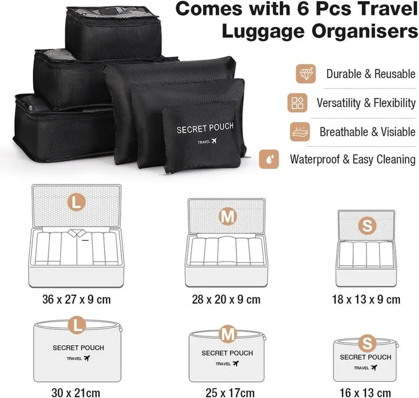Lekesky Garment Bags with 6 Set Packing Cubes, Garment Convertible Weekender Bag for Women, Large Carry on Garment Bags for Travel, Duffle Bag