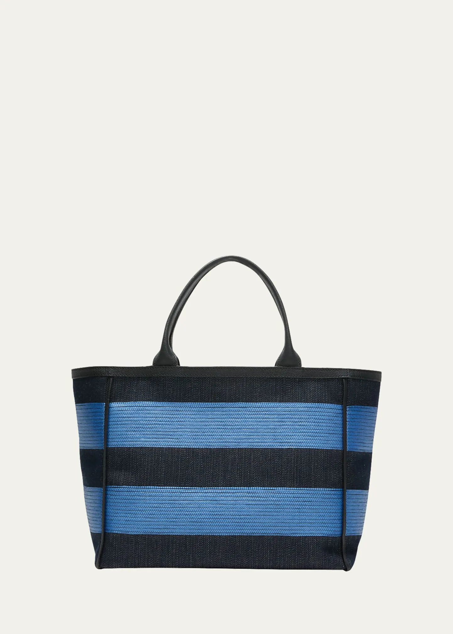 Medium Striped Media Shopping Tote Bag