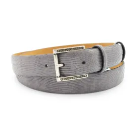 Mid Grey Narrow Lucertola Crystal Prong Belt