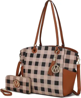 MKF Collection Shoulder Bag for Women, Vegan Leather Top-Handle Crossbody Purse Tote Satchel Handbag