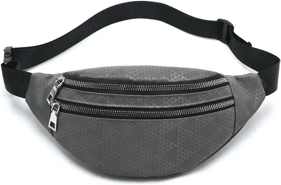 MOCE Waist Bag Fanny Pack for Men & Women Fashion Water Resistant Hip Bum Bag with Adjustable Belt for Travel Hiking Running Outdoor Sports.(Dark Gray01)