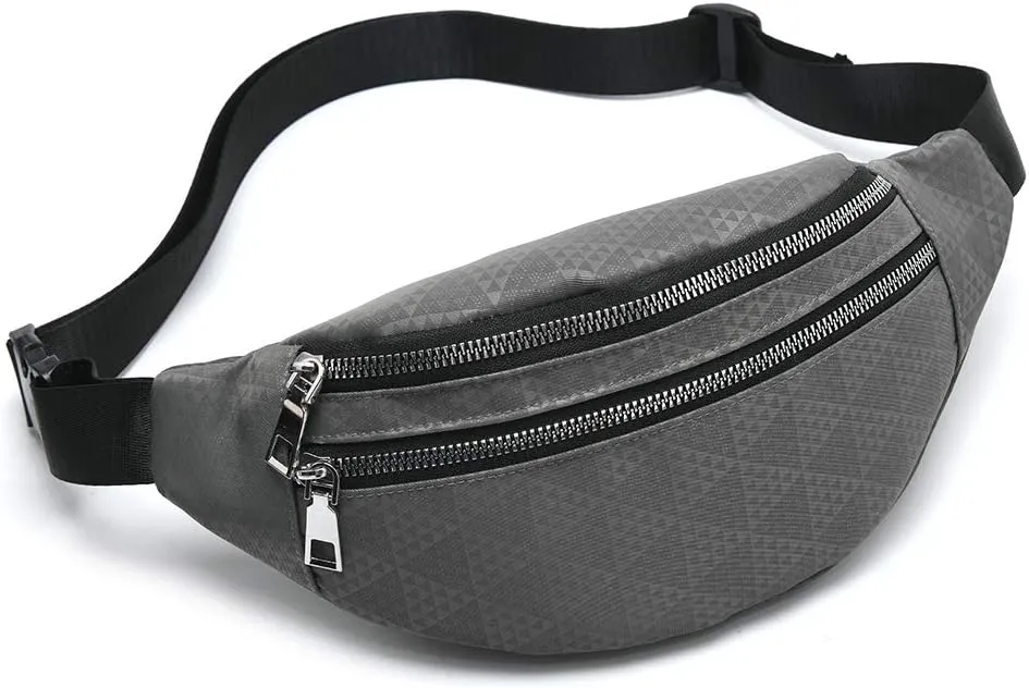 MOCE Waist Bag Fanny Pack for Men & Women Fashion Water Resistant Hip Bum Bag with Adjustable Belt for Travel Hiking Running Outdoor Sports.(Dark Gray01)