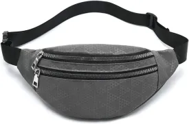 MOCE Waist Bag Fanny Pack for Men & Women Fashion Water Resistant Hip Bum Bag with Adjustable Belt for Travel Hiking Running Outdoor Sports.(Dark Gray01)