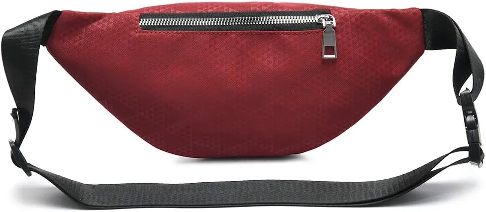 MOCE Waist Bag Fanny Pack for Men & Women Fashion Water Resistant Hip Bum Bag with Adjustable Belt for Travel Hiking Running Outdoor Sports.(Red01)