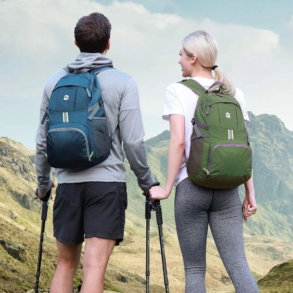 OlarHike Lightweight Travel Backpack, 35L Water Resistant Packable Traveling/Hiking Backpack Daypack for Men & Women, Multipurpose Use, Green