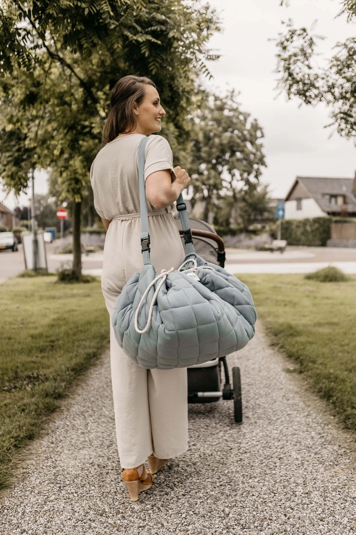 Play&Go - Playmat & Storage Bag - Organic Dusty Blue