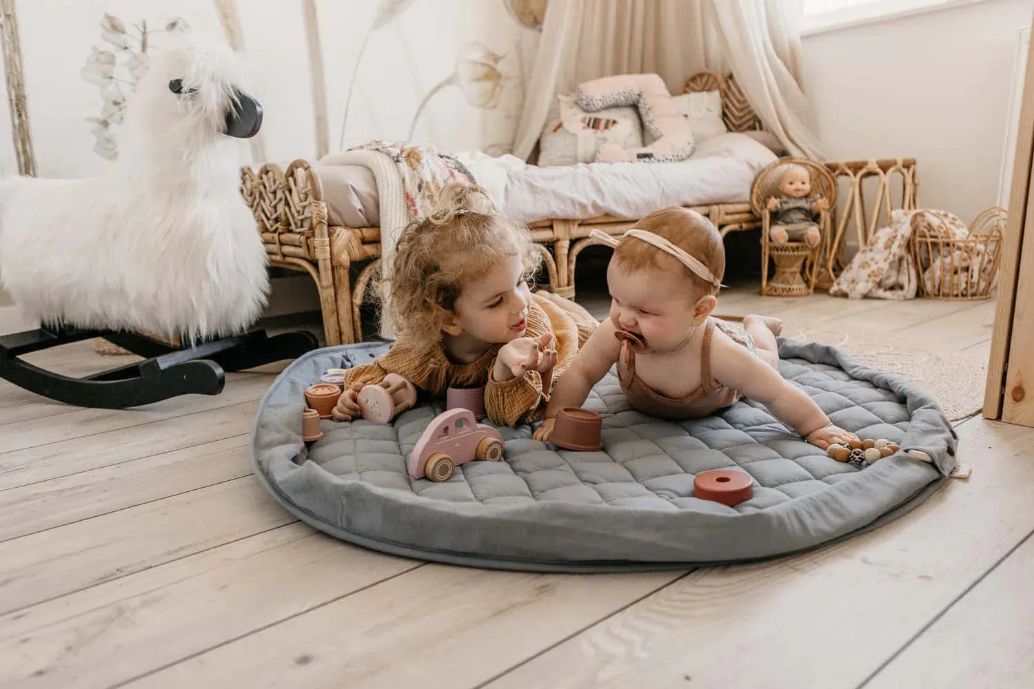 Play&Go - Playmat & Storage Bag - Organic Dusty Blue