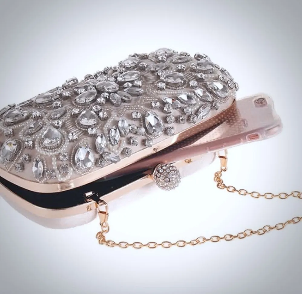 "Greta" - Champagne Bridal Handbag Clutch