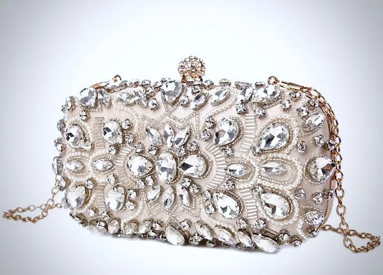 "Greta" - Champagne Bridal Handbag Clutch