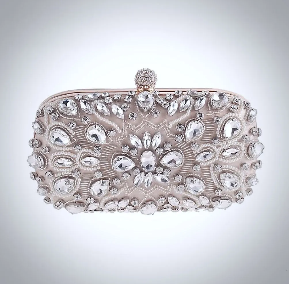 "Greta" - Champagne Bridal Handbag Clutch