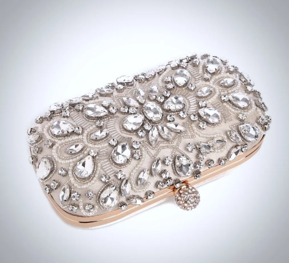 "Greta" - Champagne Bridal Handbag Clutch