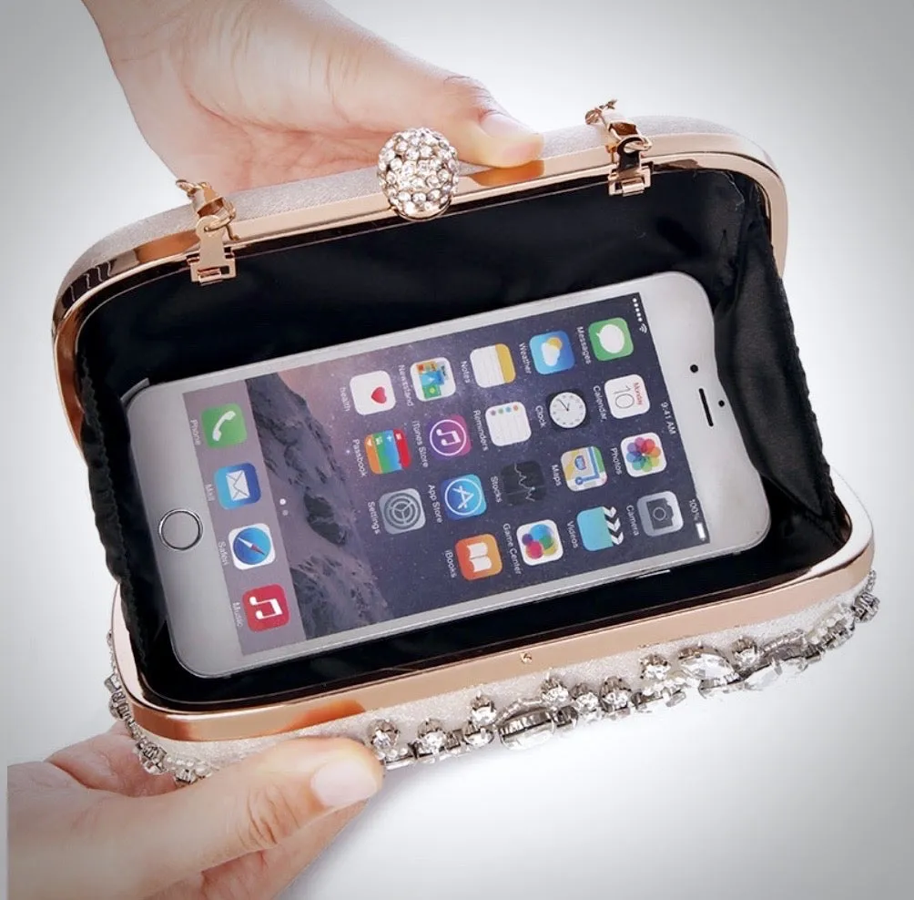 "Greta" - Champagne Bridal Handbag Clutch