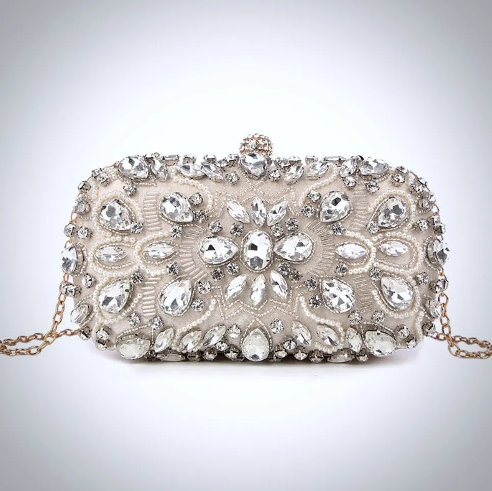 "Greta" - Champagne Bridal Handbag Clutch