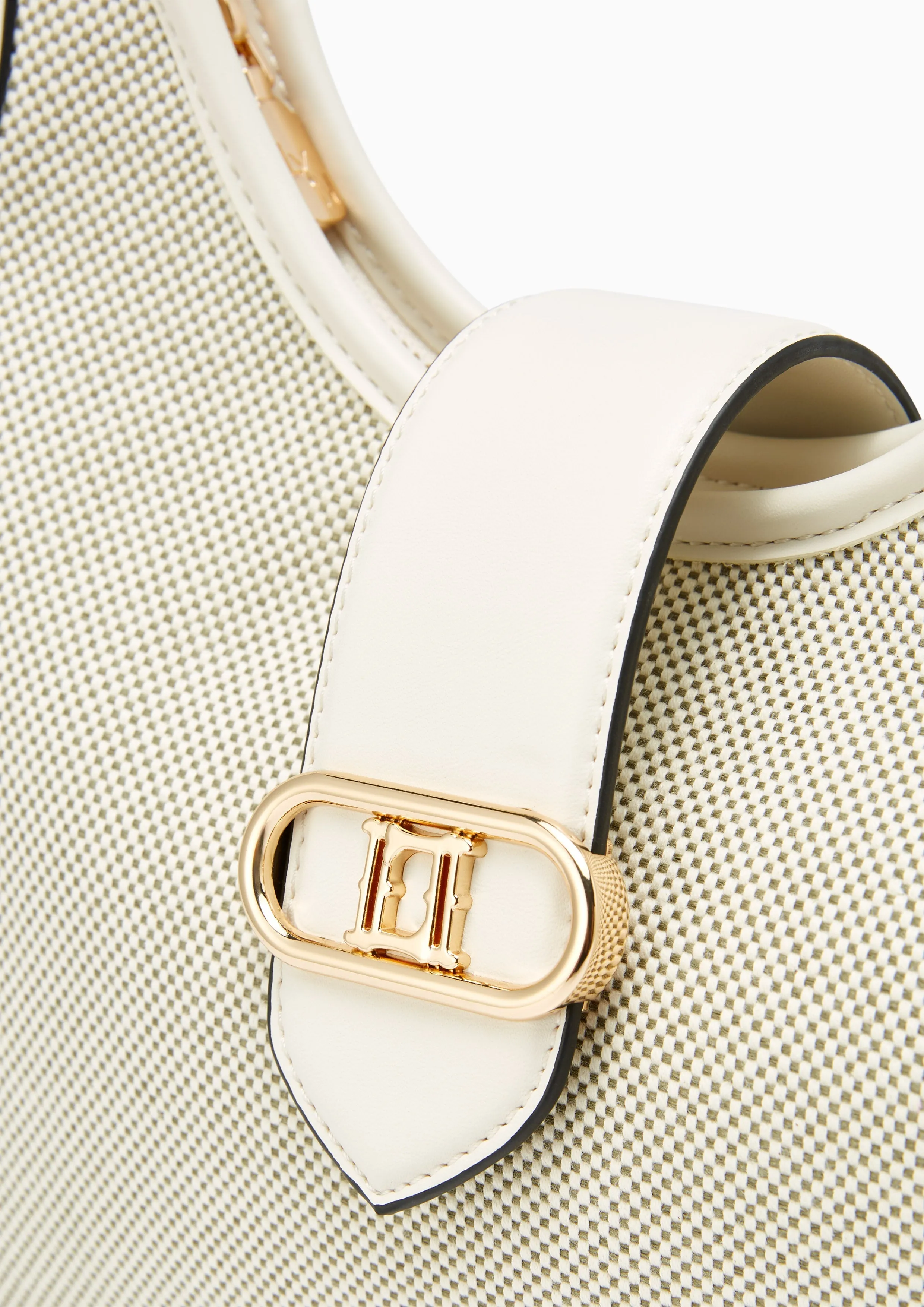 Riva Hobo Canvas Shoulder Bag Ivory