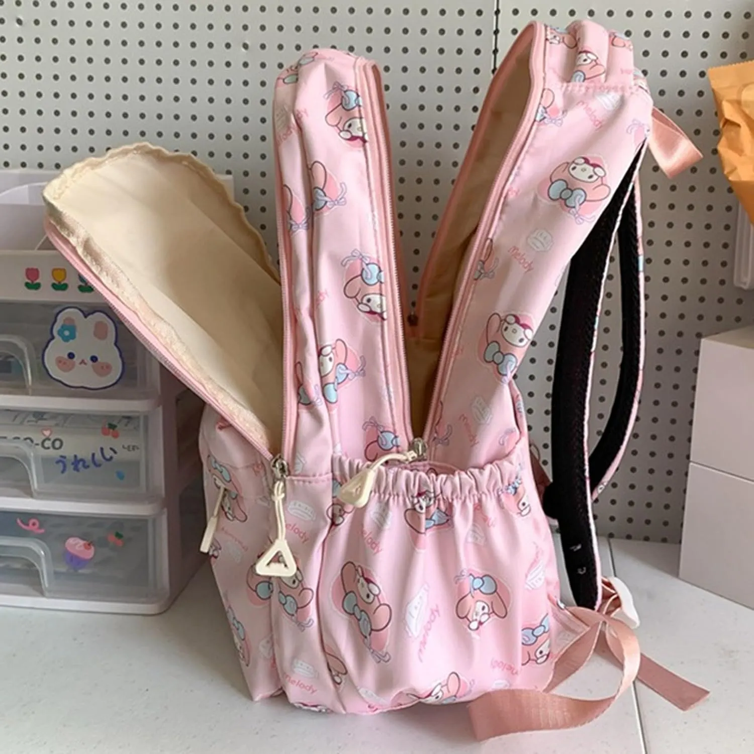 Roffatide Anime Pompom Purin All Over Print Casual Backpack Laptop Backpack Travel Hiking Rucksack Yellow