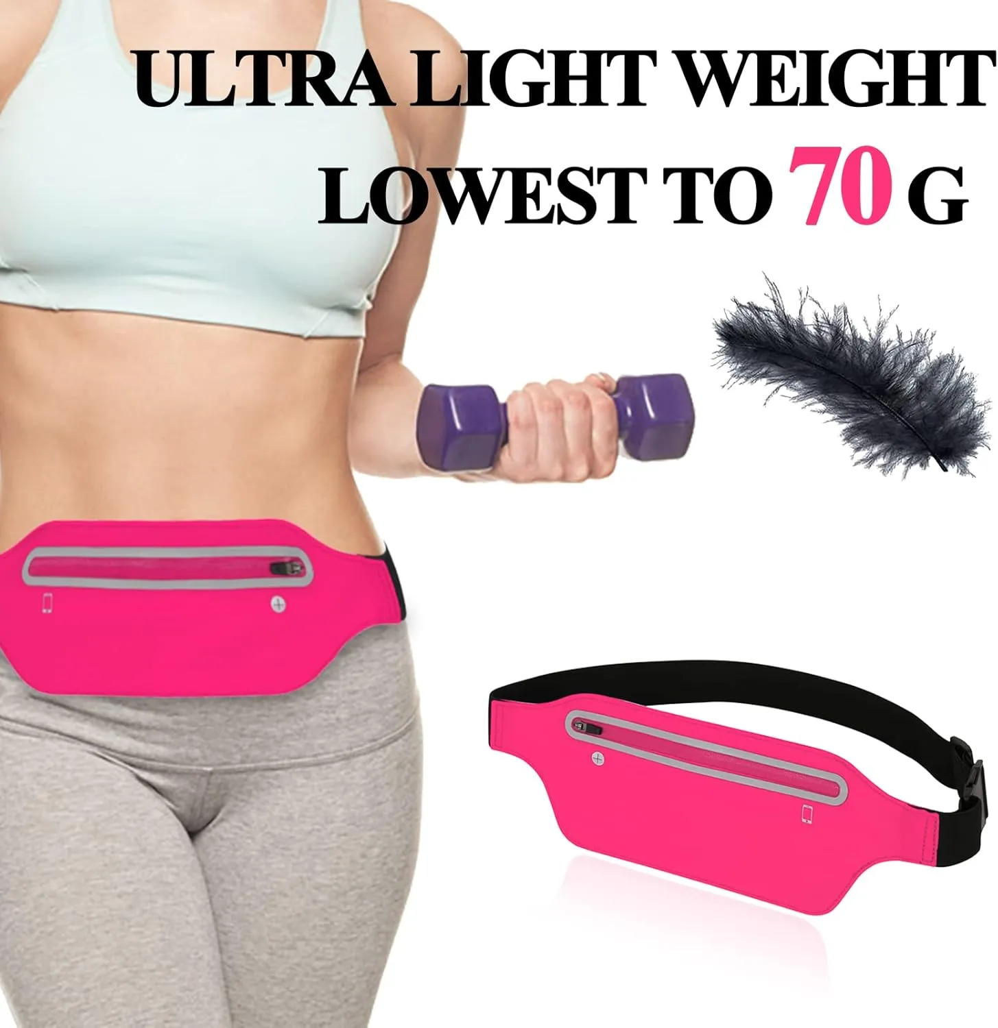 Running Fanny Pack Women Kids Girl,Waterproof Running Belt Bag Slim Waist Pack for Phone iPhone,Small Waist Bag Sport Waist Pouch Fit Hiking Workout Cycling Walking Travel Hip Bum Pocket Pink