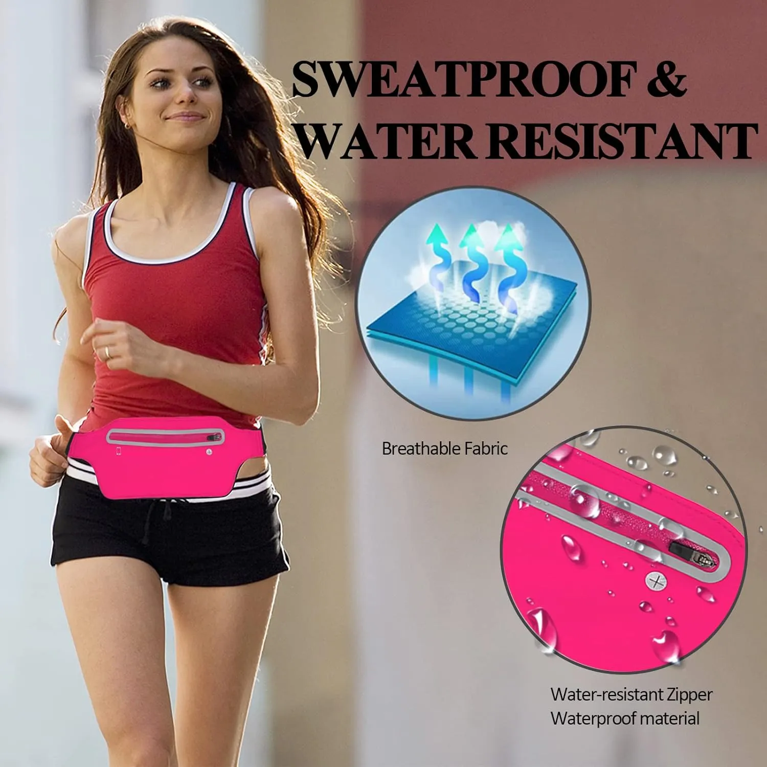 Running Fanny Pack Women Kids Girl,Waterproof Running Belt Bag Slim Waist Pack for Phone iPhone,Small Waist Bag Sport Waist Pouch Fit Hiking Workout Cycling Walking Travel Hip Bum Pocket Pink