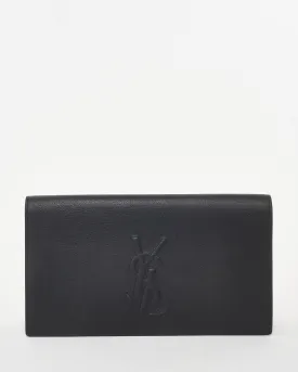 Saint Laurent Black Leather YSL Belle De Jour Clutch Bag