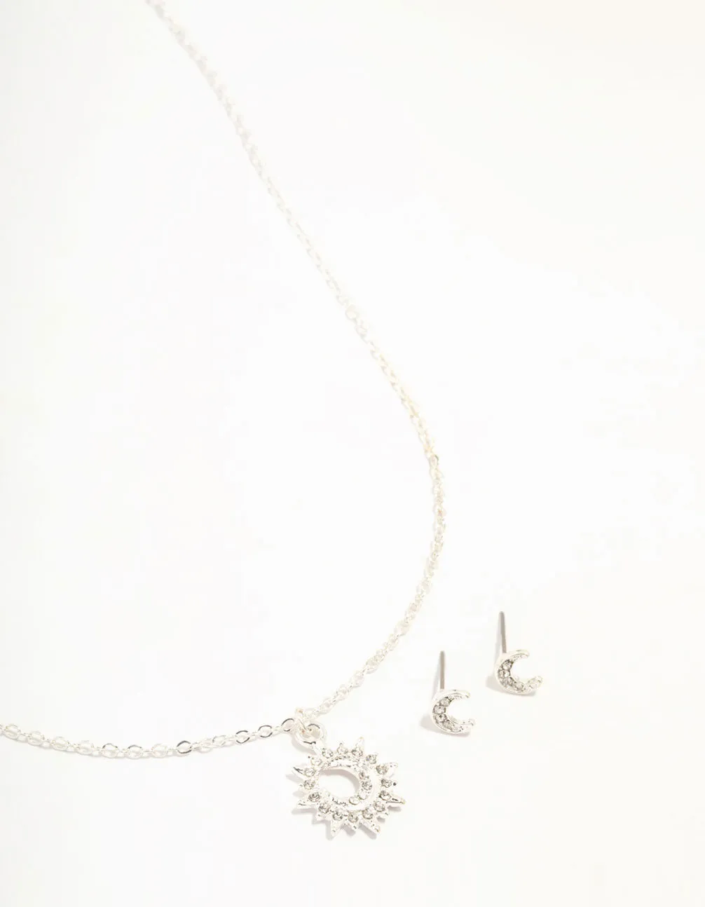 Silver Diamante Celestial Necklace & Earring Sets