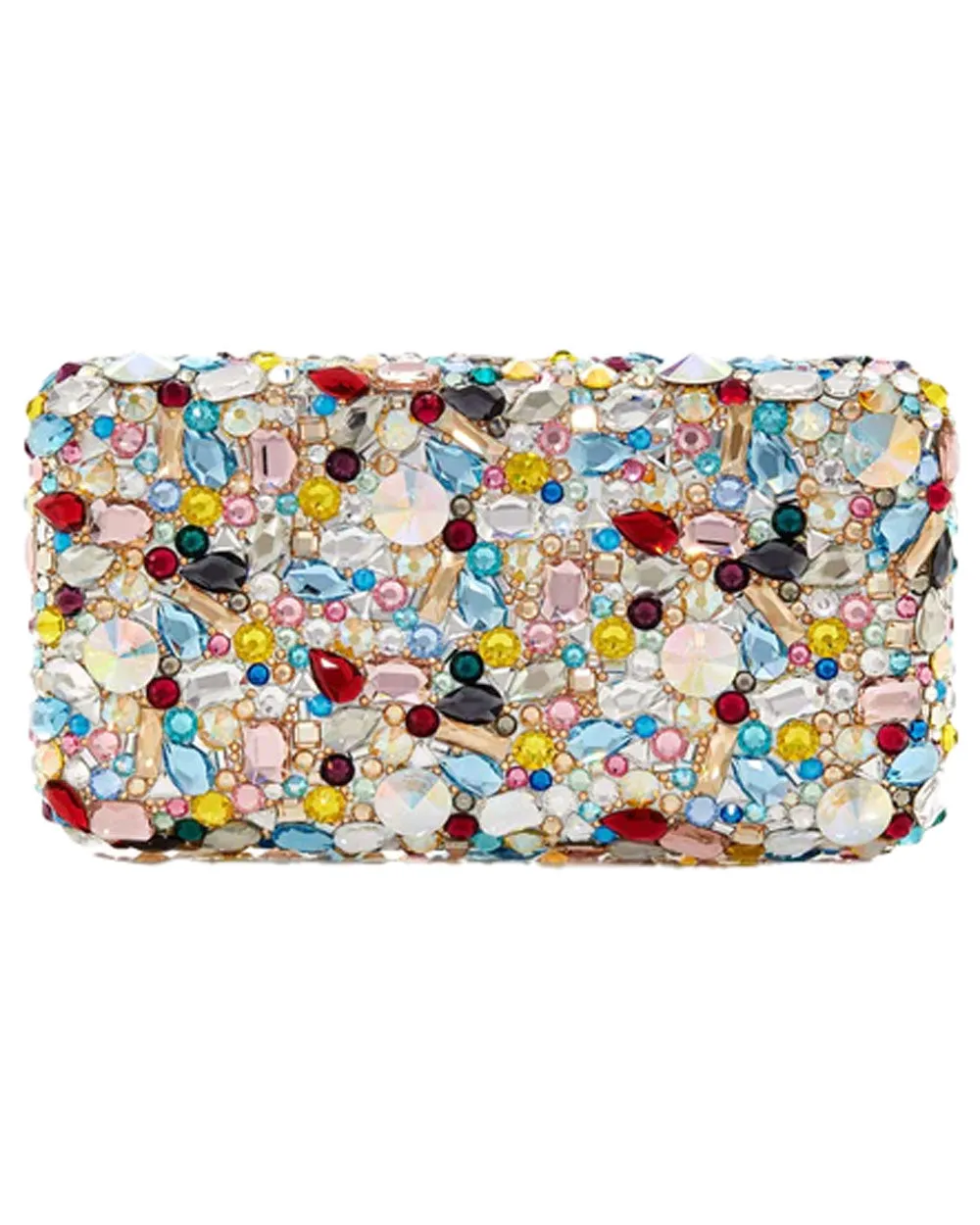 Smooth Rectangle Eclipse Clutch in Silver Multi