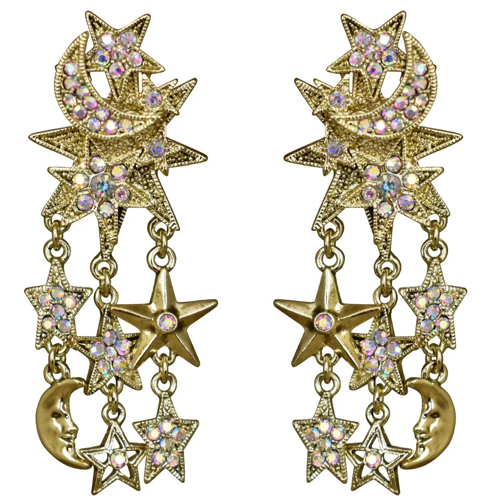Starlight Express Clip Earrings (Goldtone)