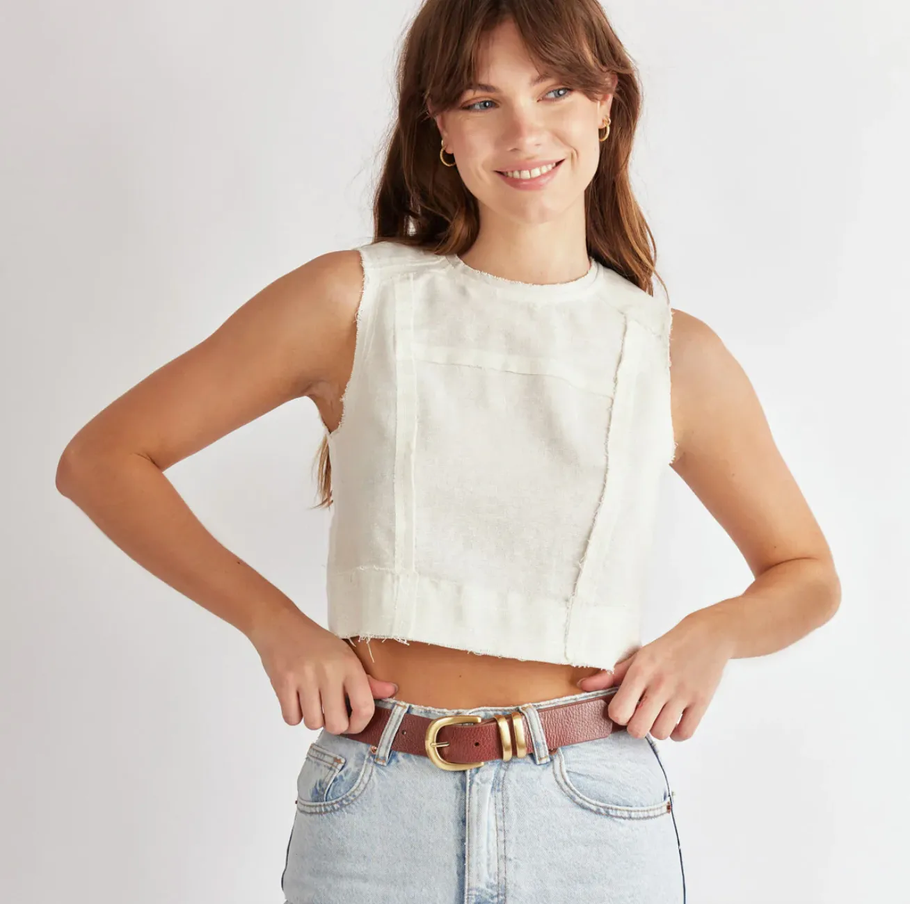 Status Anxiety - Let It Be Belt, Tan/Gold