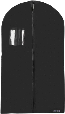 Suit and Dress Black Garment Bag Cover Hanging Carrier for Storage and Travel
