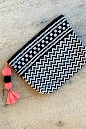 Tahiti Clutch with Pom-Pom Tassel