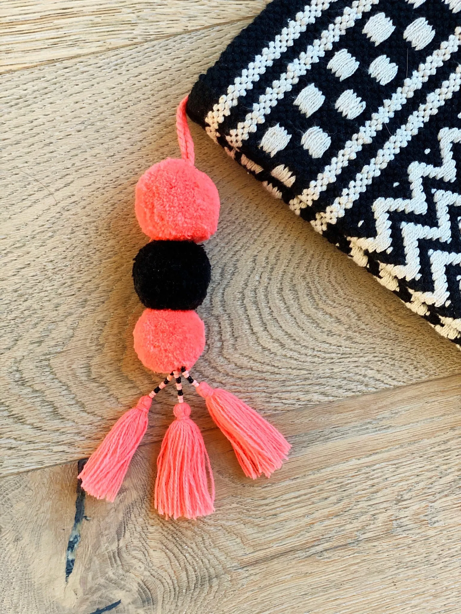Tahiti Clutch with Pom-Pom Tassel
