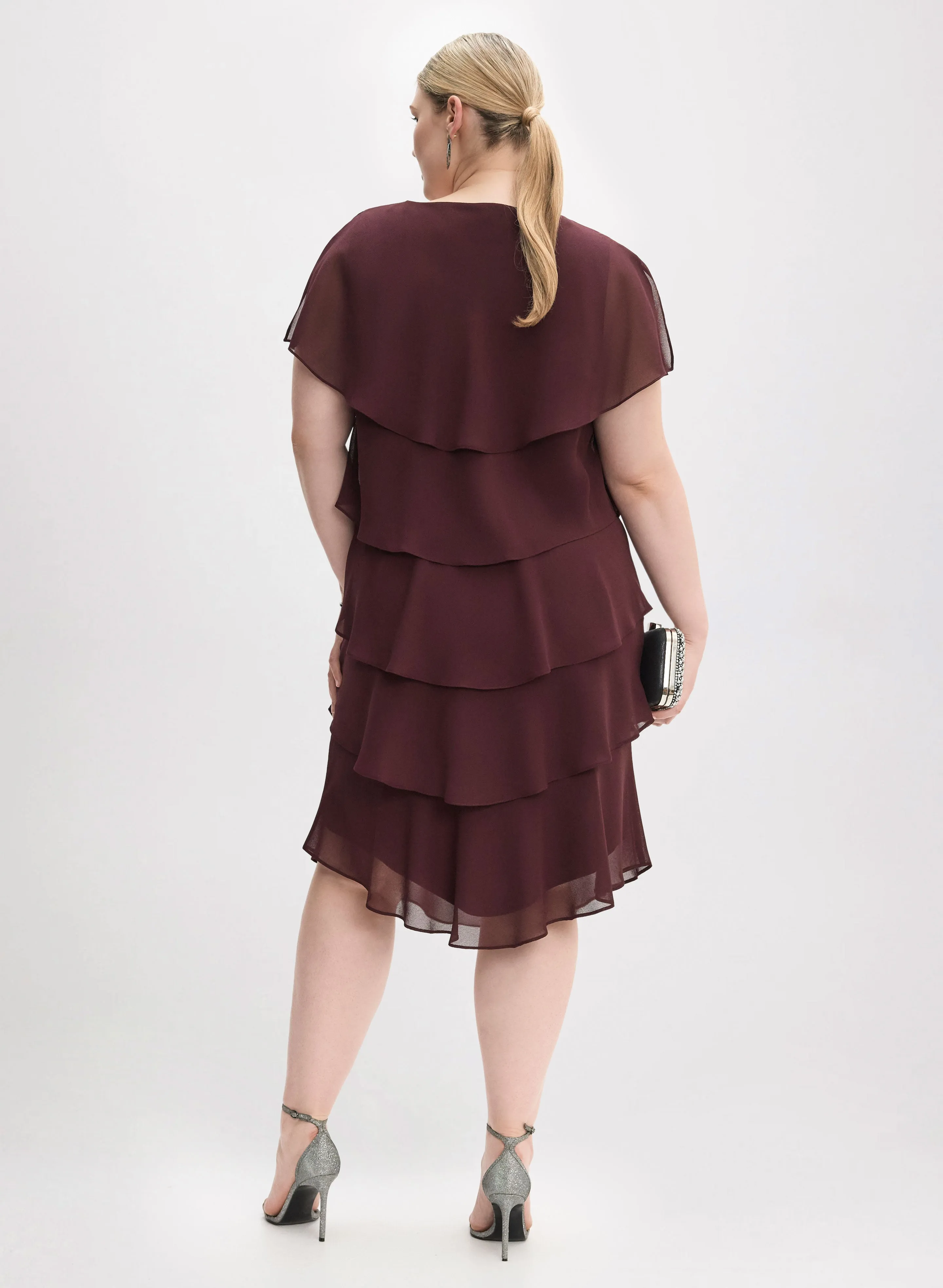 Tiered Crystal Bow Embellished Dress