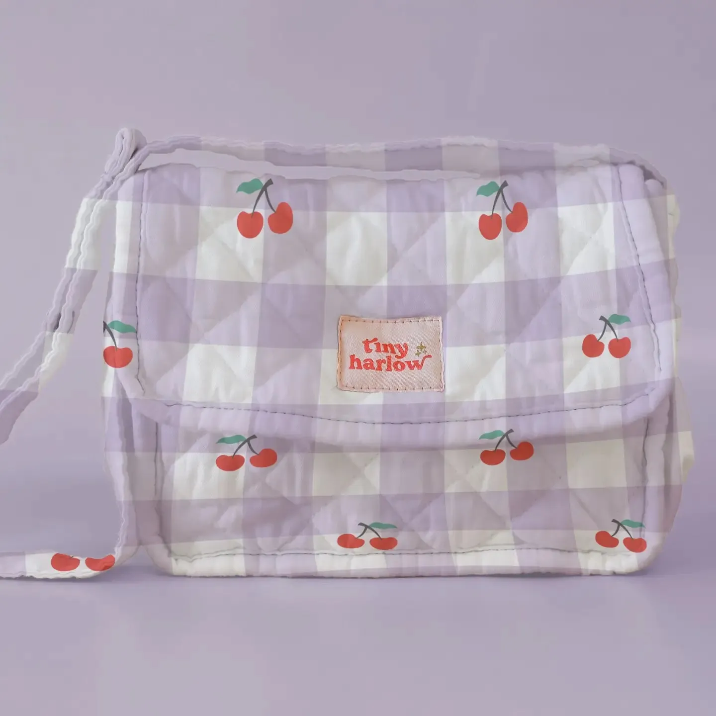 Tiny Tummies Diaper Bag - Gingham and Cherries - Tiny Harlow