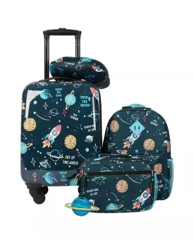Travelers Club 5 Pieces Kids Luggage Set with 360Â° 4 Wheel Spinner System  Space