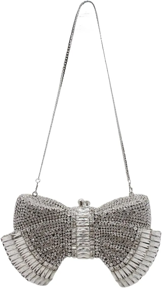 UMREN Womens Elegant Butterfly Rhinestone Evening Bags Luxury Crystal Clutch Wedding Party Cocktail Handbag Purse