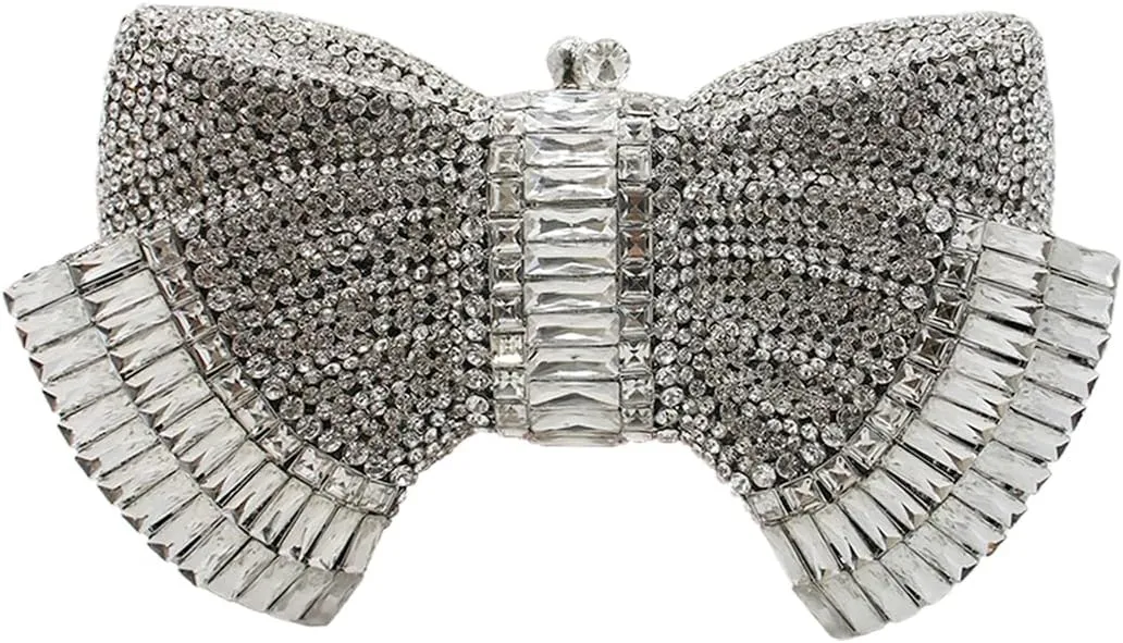 UMREN Womens Elegant Butterfly Rhinestone Evening Bags Luxury Crystal Clutch Wedding Party Cocktail Handbag Purse