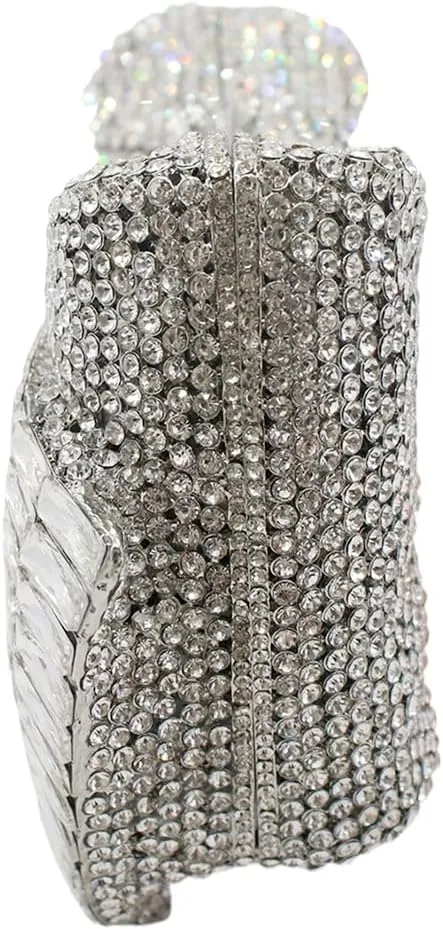 UMREN Womens Elegant Butterfly Rhinestone Evening Bags Luxury Crystal Clutch Wedding Party Cocktail Handbag Purse