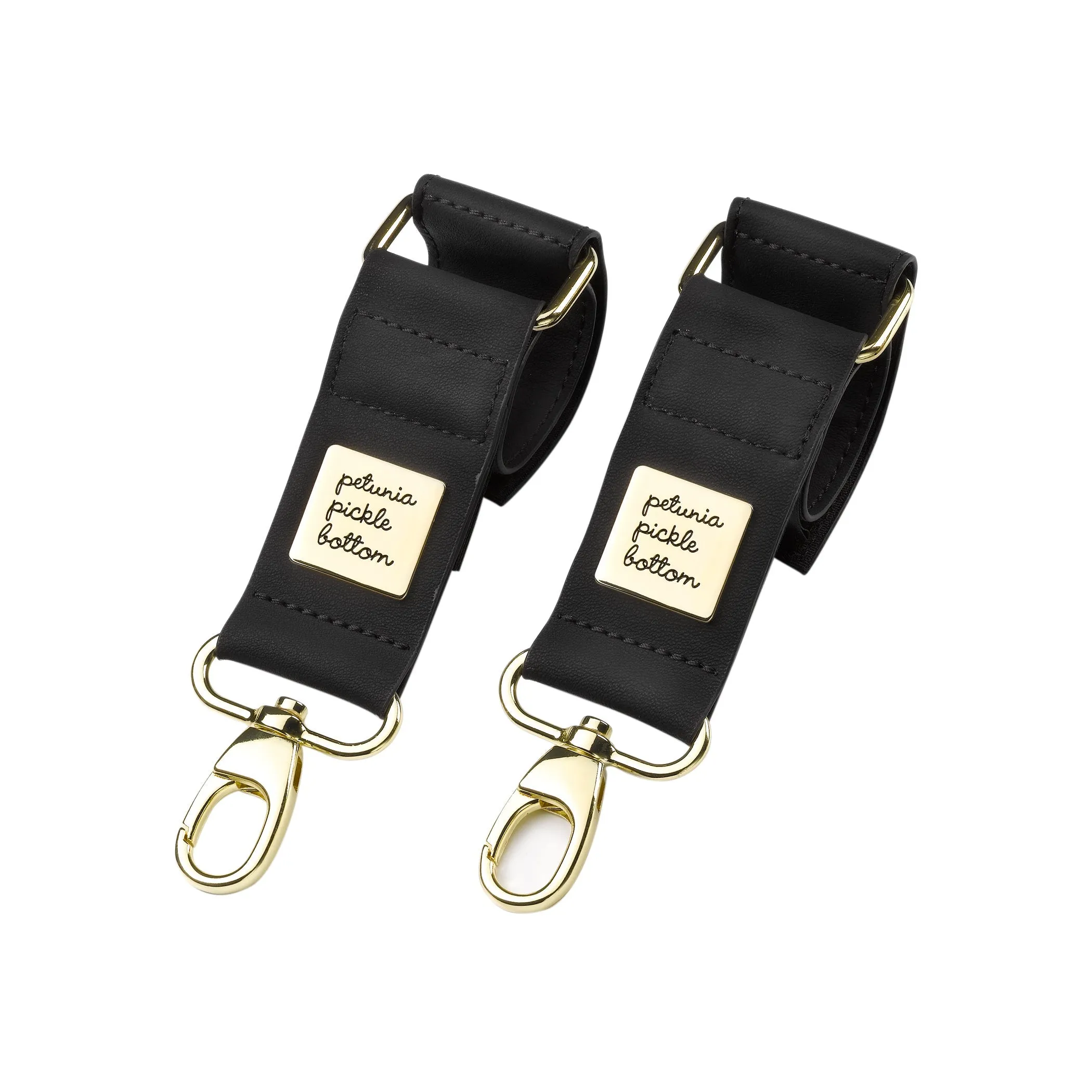 Valet Stroller Clips in Black Matte Leatherette