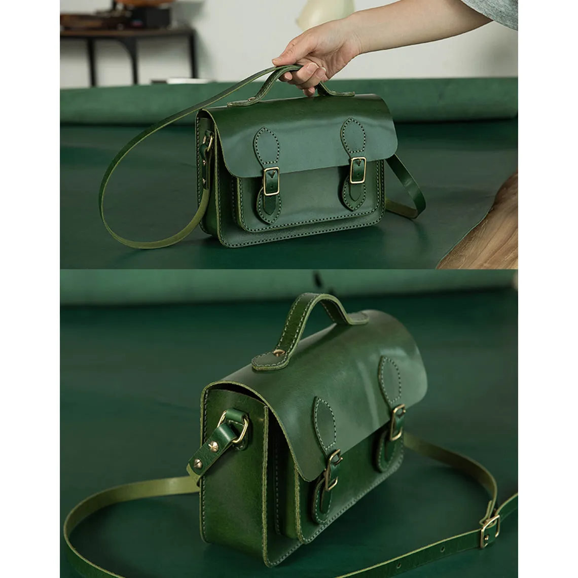 Vegetable Tanned Leather Satchel Crossbody Bag DIY Kits