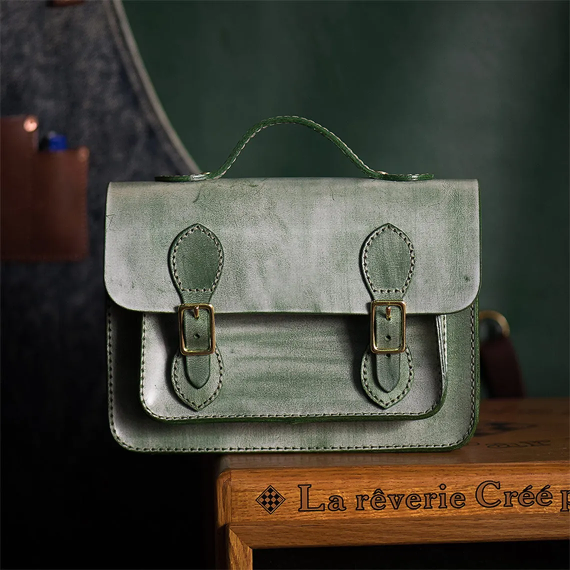 Vegetable Tanned Leather Satchel Crossbody Bag DIY Kits