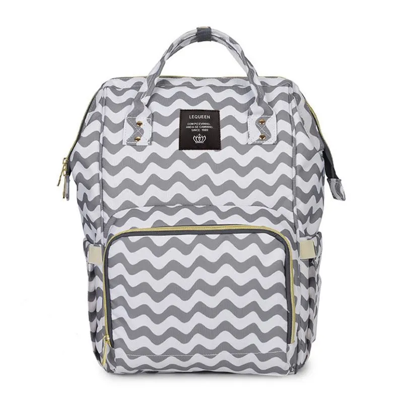 Waterproof Wave Print Diaper Bag