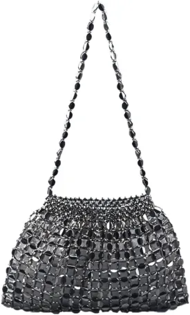 Womens Glossy Beaded Acrylic Shoulder Crossbody Bag Y2k Evening Handmade Dumpling Purses Handbag Clutch for Party