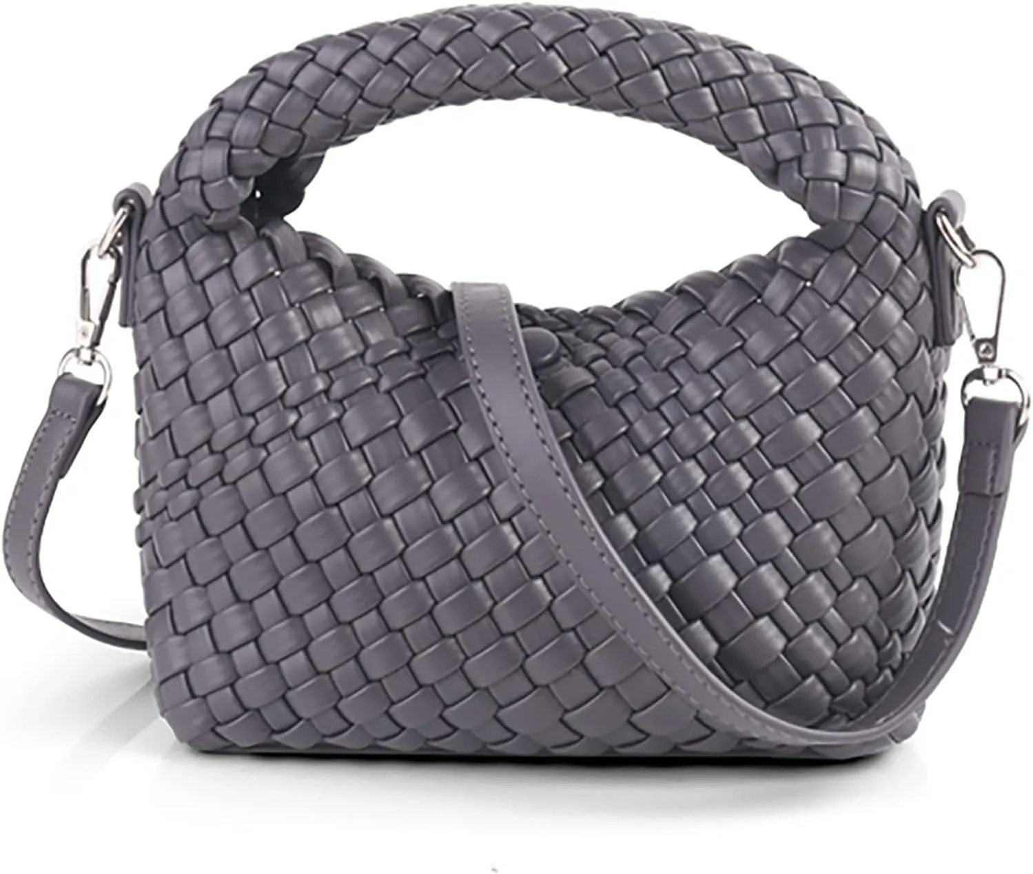 Woven Purse For Women, Small Crossbody Tote Bag with Detachable Shoulder Strap, Girls Top Handle Handbag